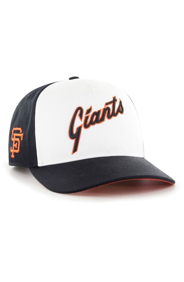 '47 Men's '47 Black/White San Francisco Giants Cooperstown Collection Retro Contra Hitch Snapback Hat, Main, color,