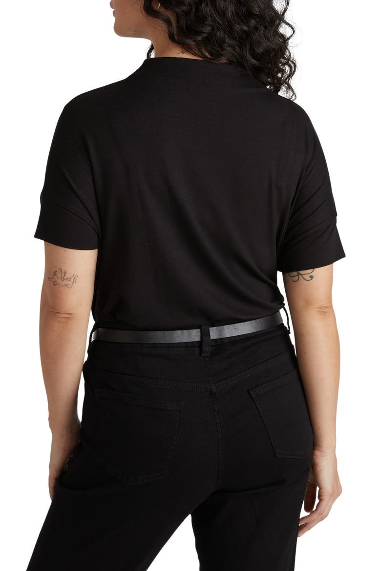 Petra Short Sleeve Top, Alternate, color, BLACK