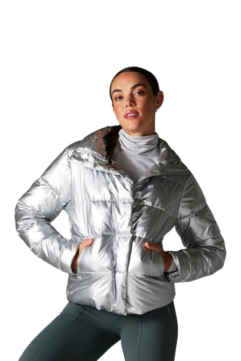 Winterly Puffer Jacket, Alternate, color, SILVER