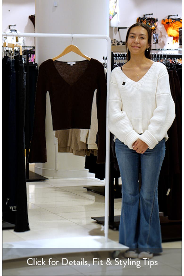 V-Neck Wool Rib Sweater Top video