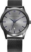 GEOFFREY BEENE Blue Sapphire Mesh Bracelet Watch, 42mm