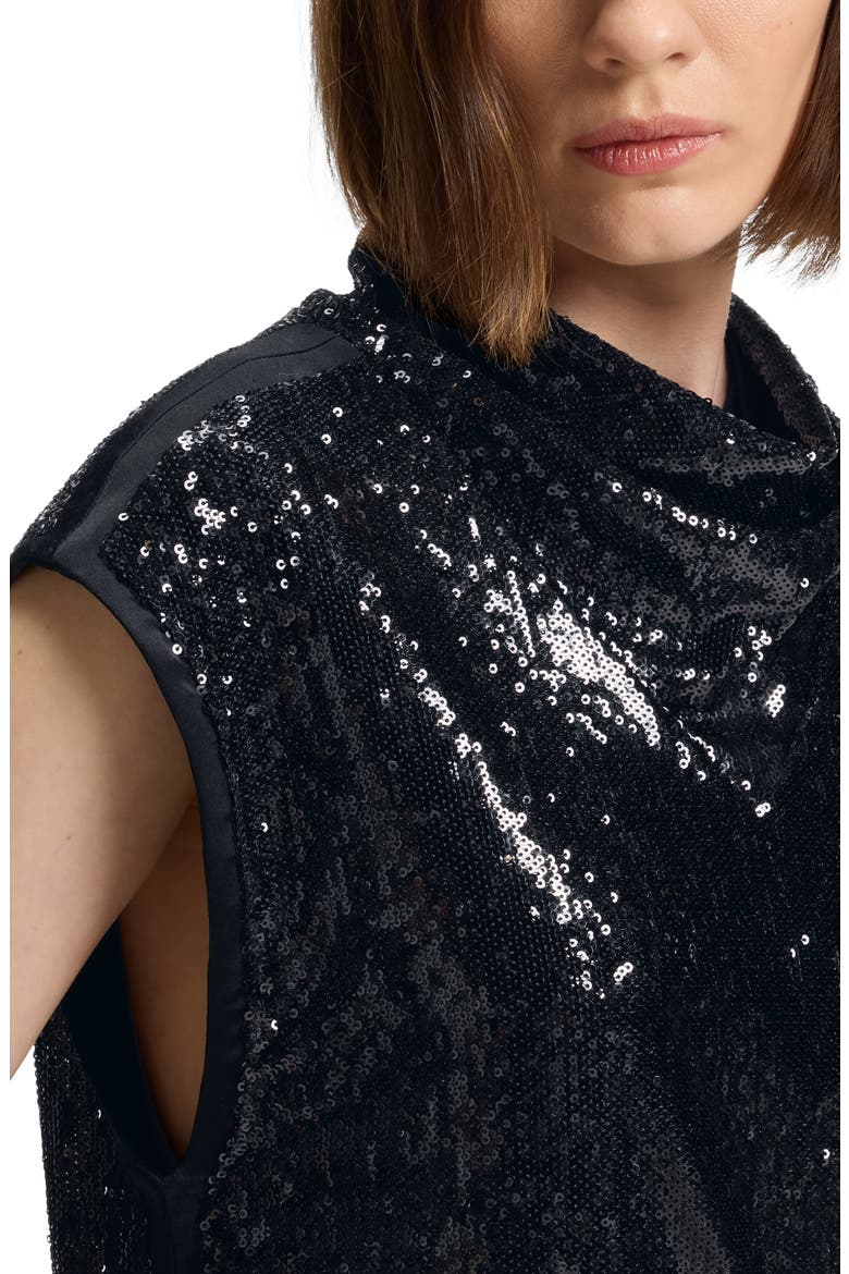 Ebib Sequin Mock Neck Top, Alternate, color, BLACK