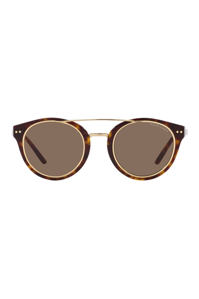 49mm Round Sunglasses, Main, color, DARK HAVANA/ BROWN