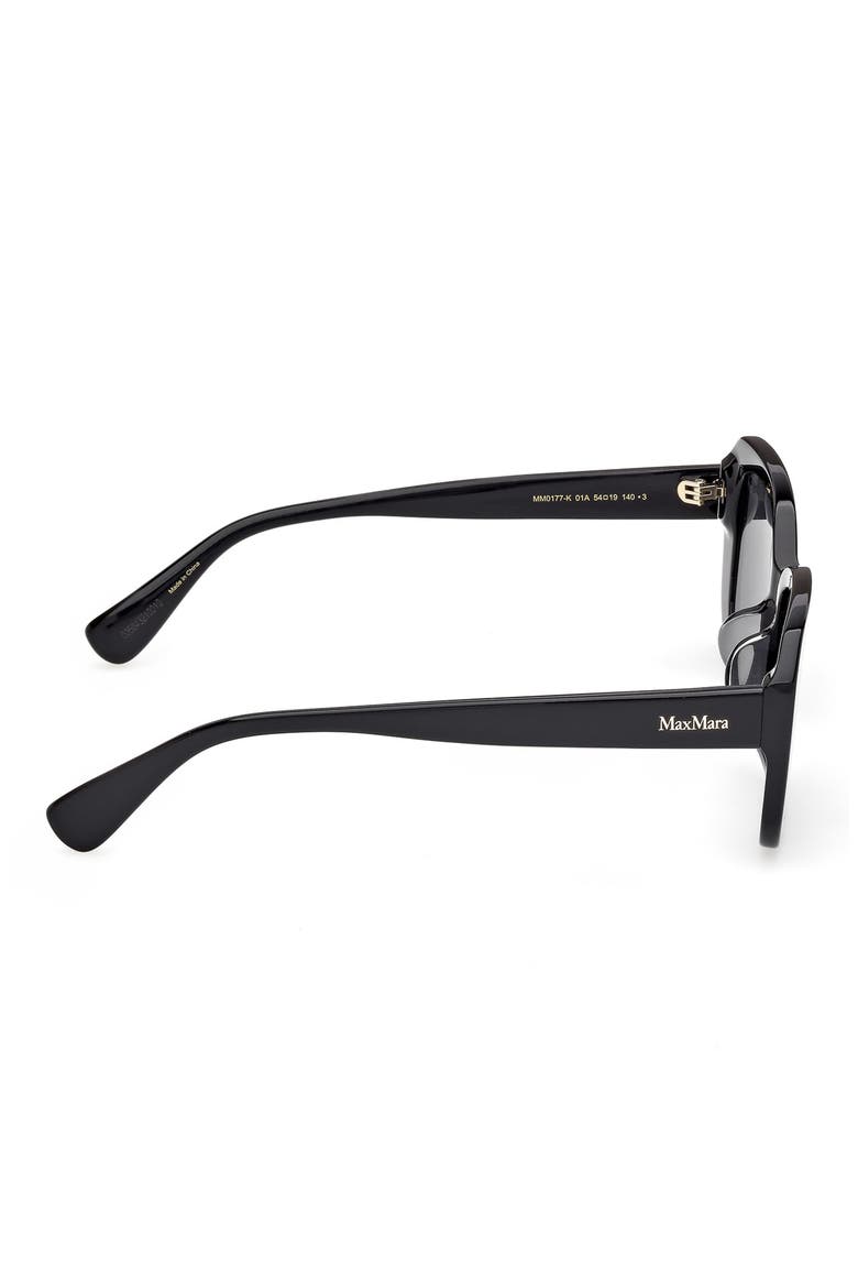 54mm Rectangular Sunglasses, Alternate, color, SHINY BLACK / SMOKE