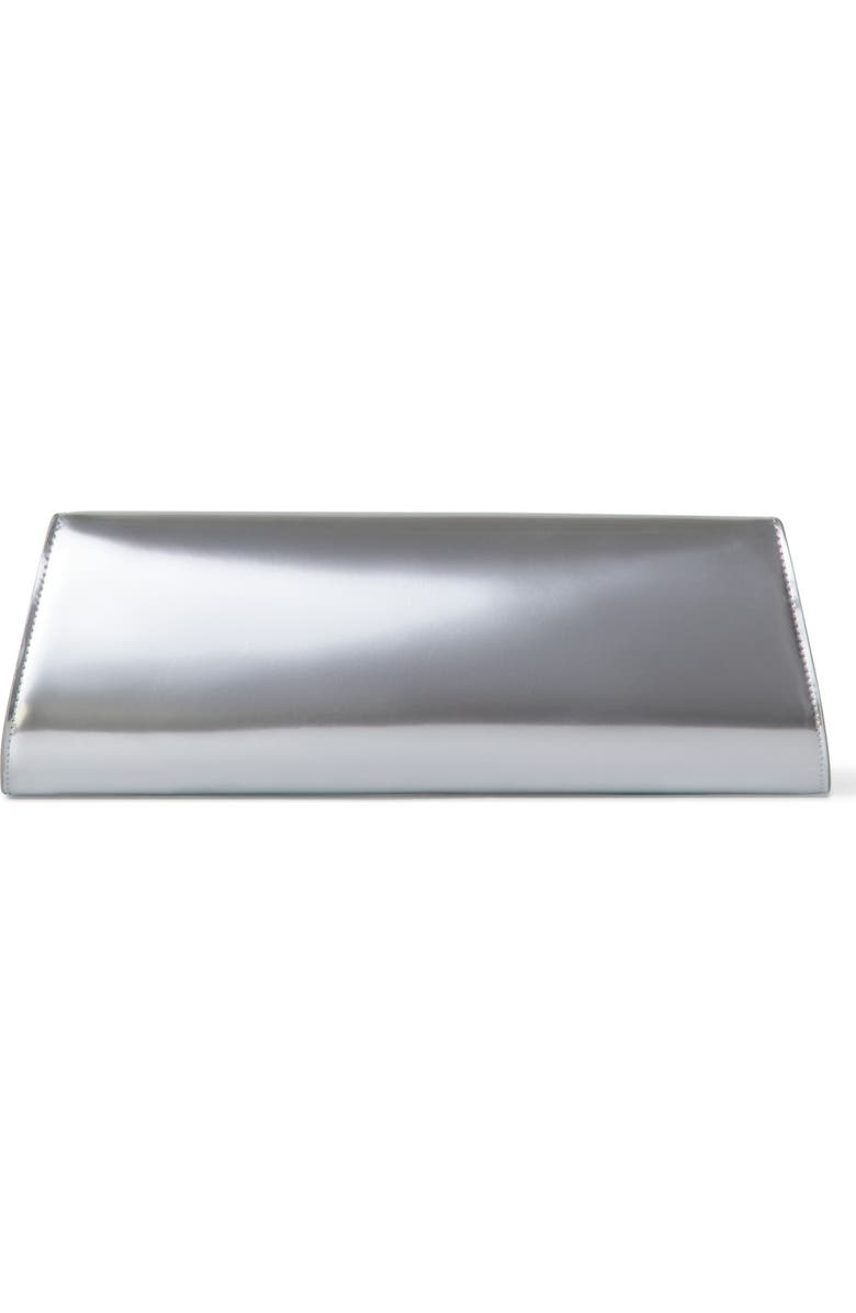 Akris Anouk Metallic Leather East/West Clutch, Alternate, color, Silver Metallic