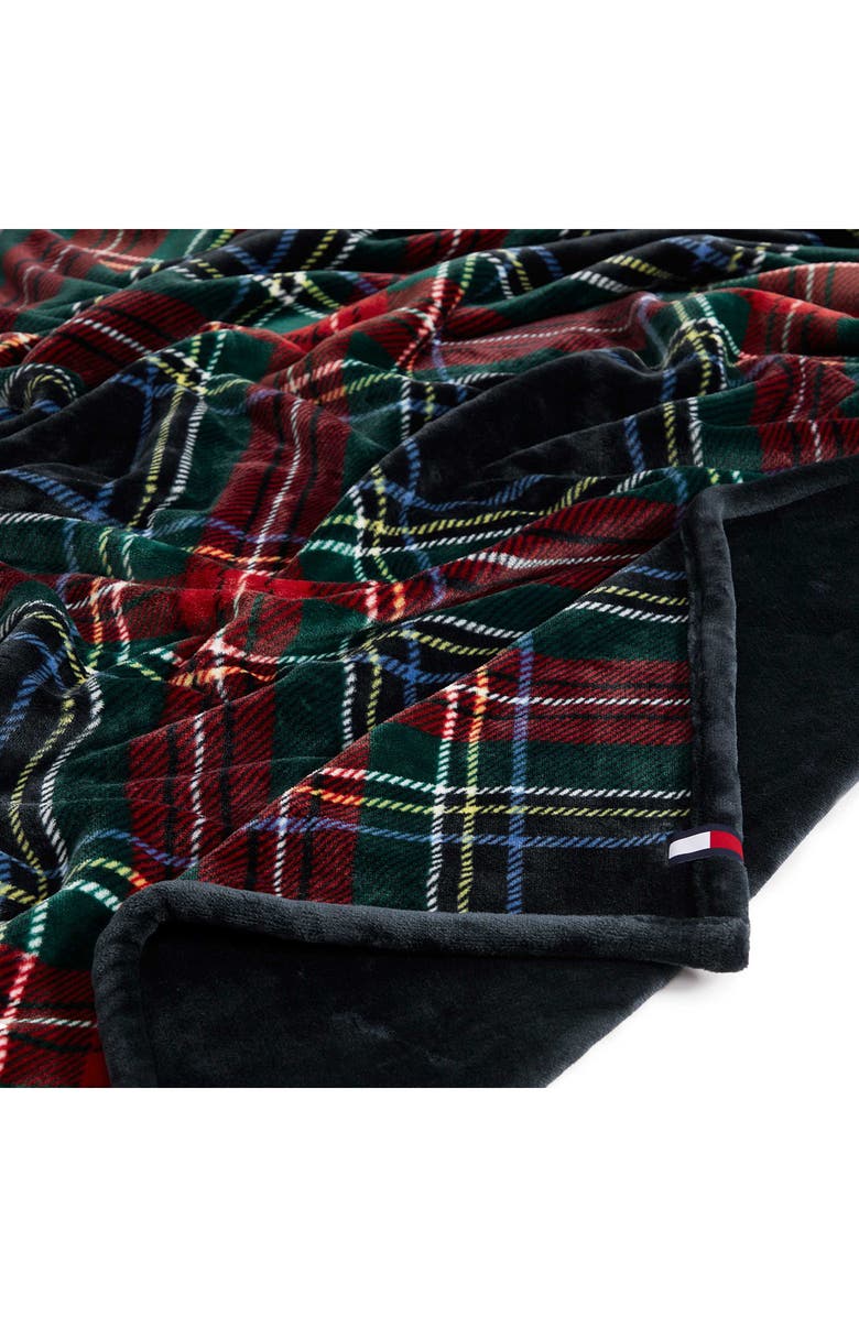 Tommy Hilfiger Devon Tartan Reversible Throw, Alternate, color, Navy Blue