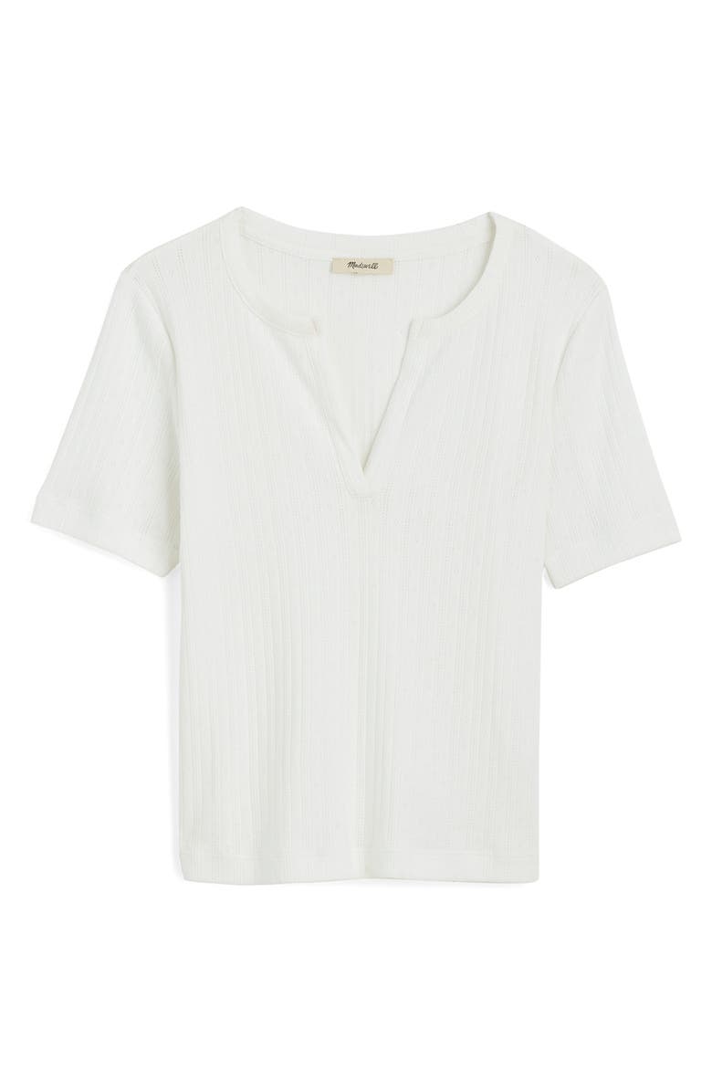 Madewell Pointelle Crewneck Short Sleeve T-Shirt, Alternate, color, White