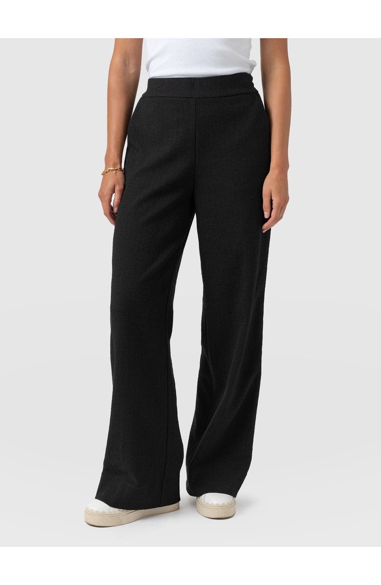 Saint + Sofia Arden Wide Leg Pant, Alternate, color, Black Boucle