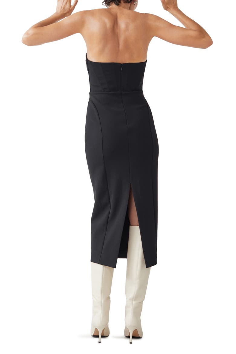 Strapless Corset Sheath Dress, Alternate, color, BLACK