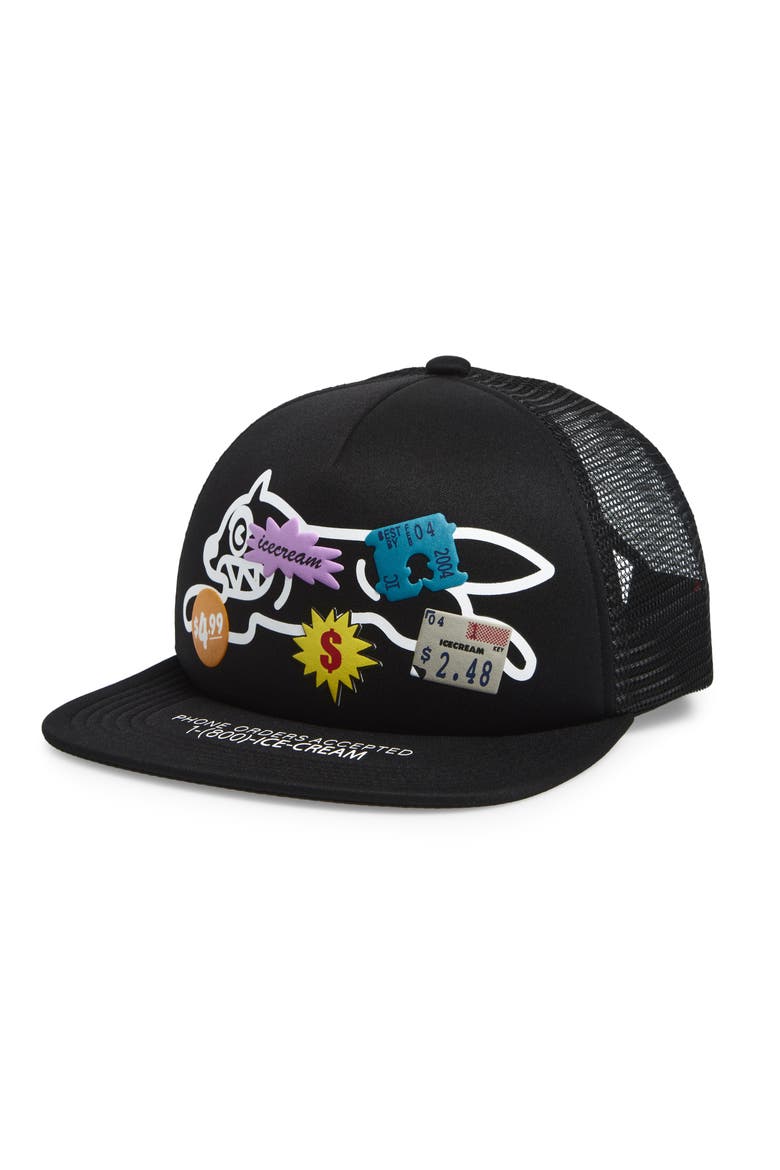 Two for Five Trucker Hat, Main, color, BLACK