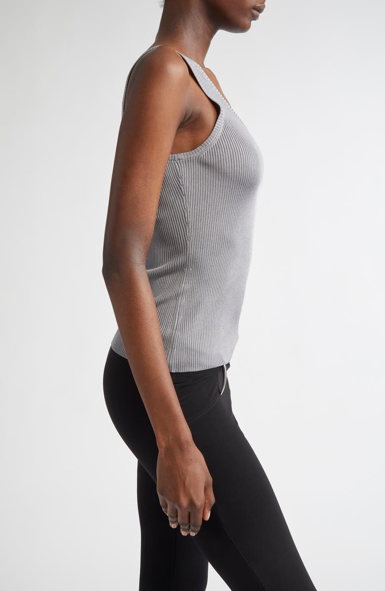 GRACE LING Logo Tag Rib Column Tank, Alternate, color, Steel