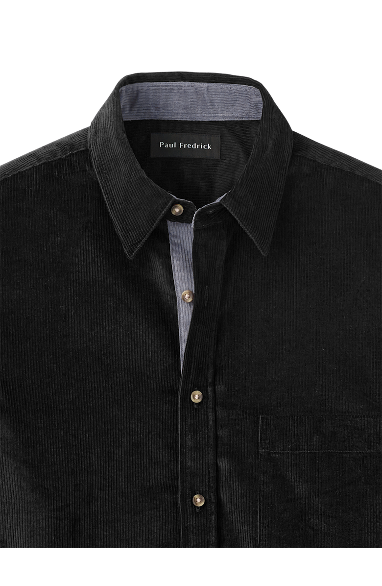 Paul Fredrick Cotton Corduroy Casual Shirt, Alternate, color, Black