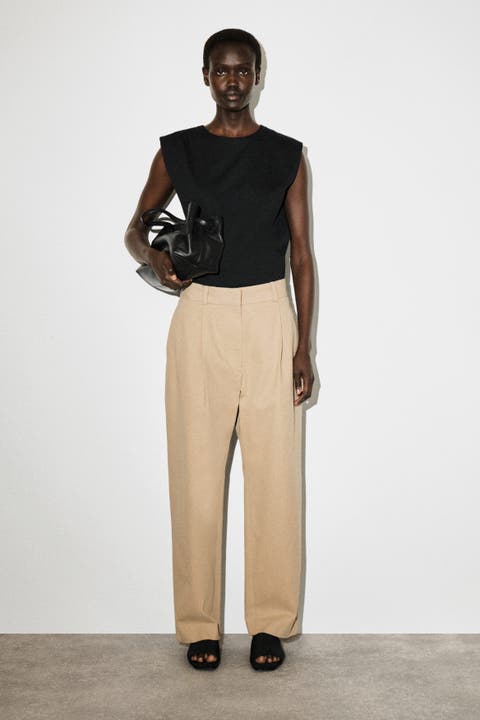 Cotton-Twill Tapered Pants