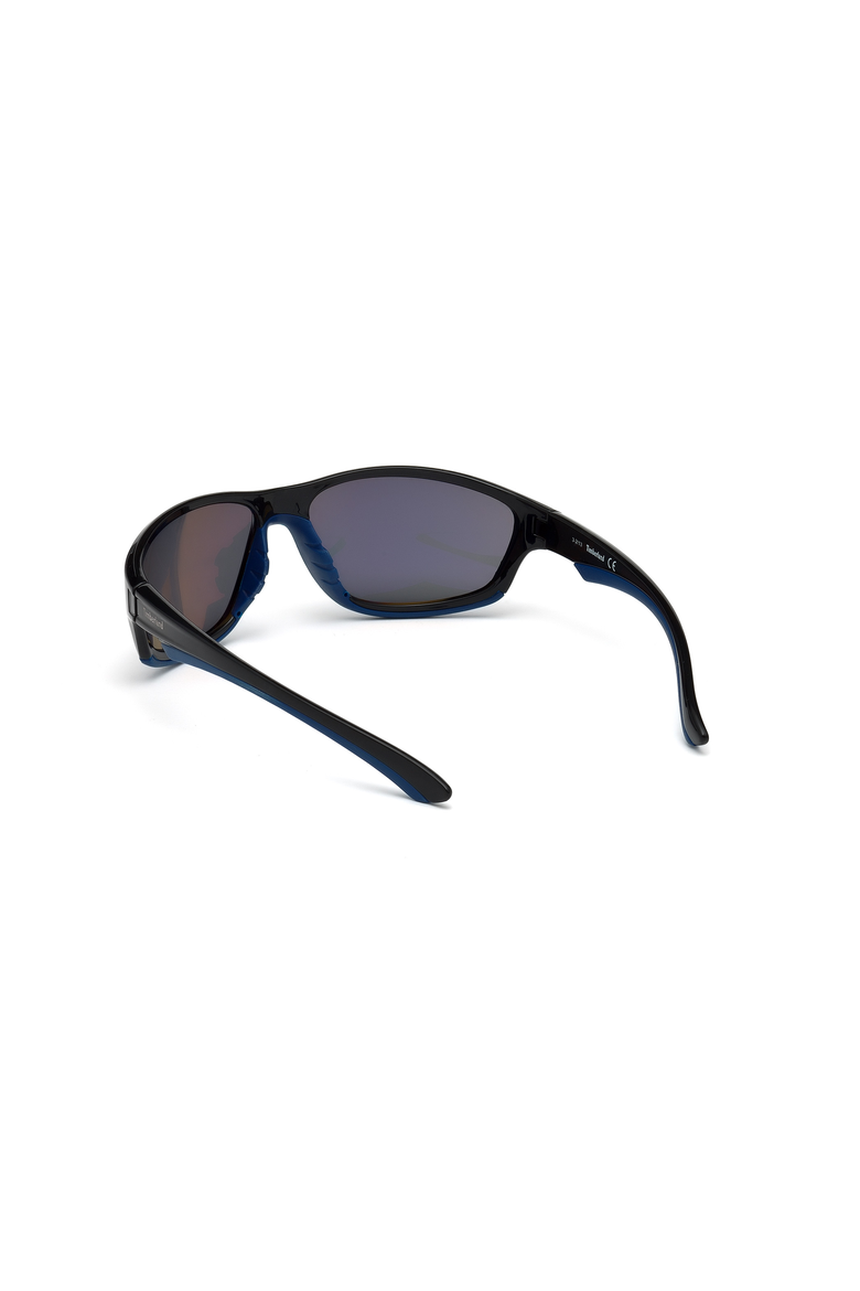 Rounded Wraparound Polarized Sunglasses, Alternate, color, Shiny Black / Smoke