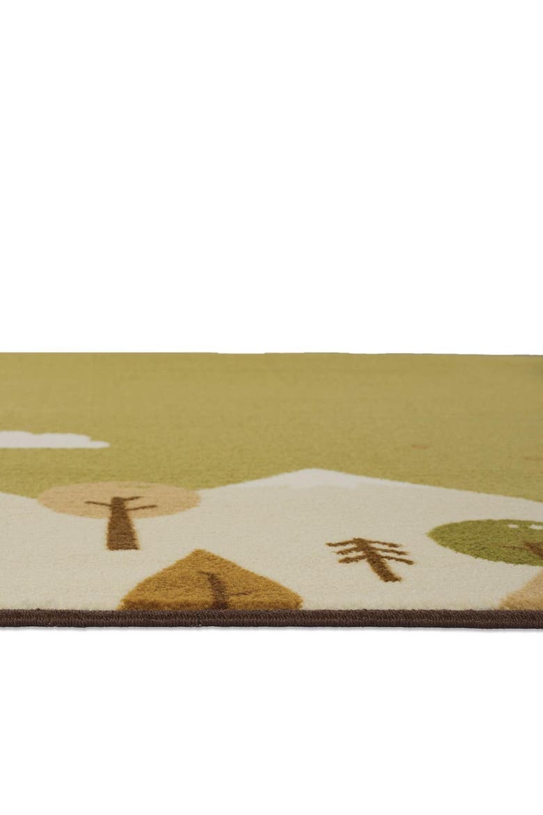 Tranquil Mountains Carpet, Alternate, color, Green