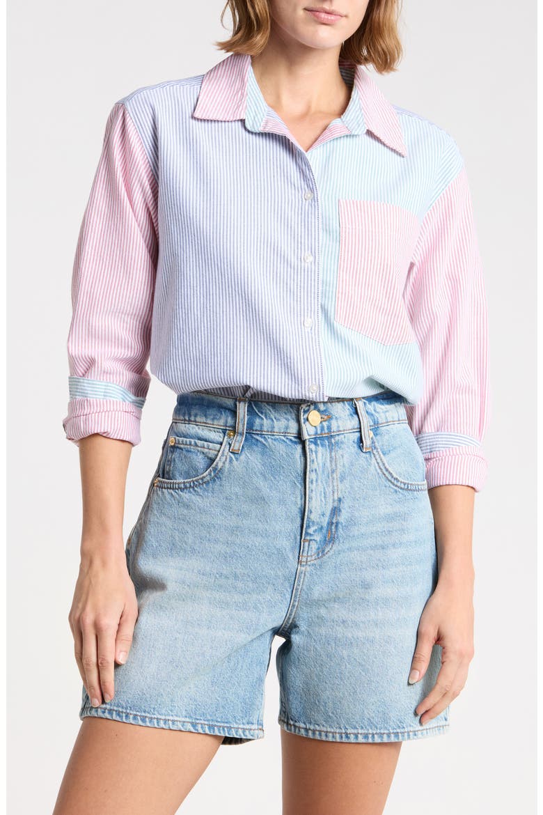 Cami Stripe Shirt, Main, color, RED MIX