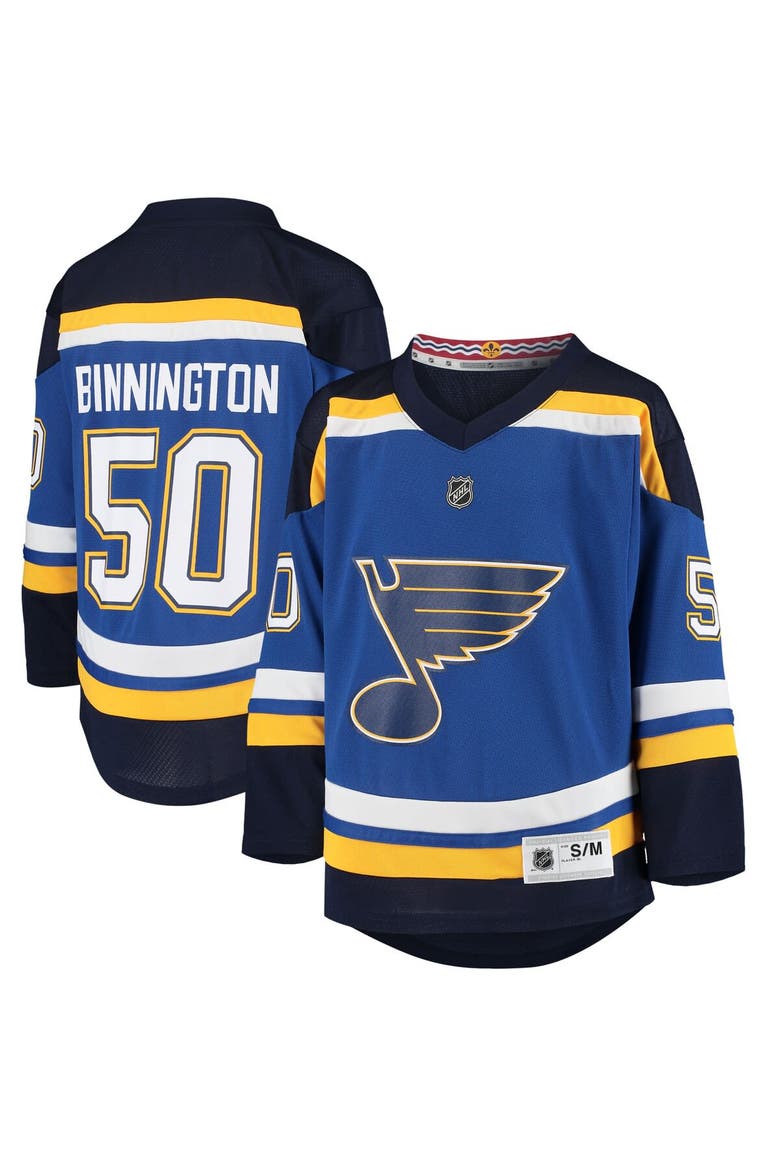 Youth Jordan Binnington Blue St. Louis Blues Home Replica Player Jersey, Alternate, color, Blue