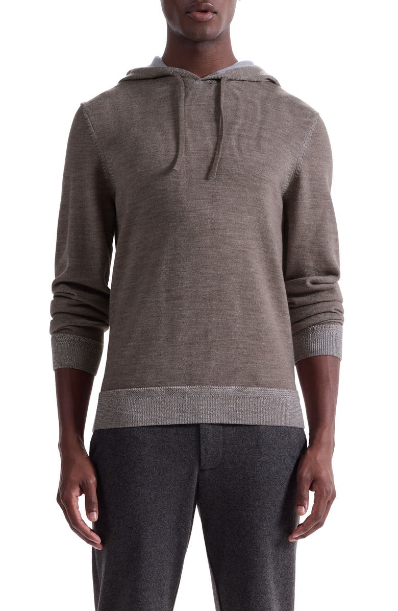 Bugatchi Meino Wool Hoodie Sweater, Main, color, Walnut