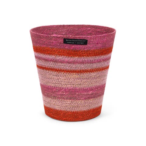 Striped Seagrass Waste Paper Basket