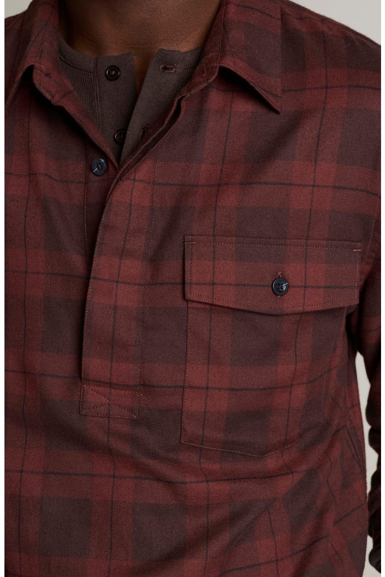 Hamilton Plaid Cotton Popover Shirt, Alternate, color, CHOCOLATE PLUM COMBO