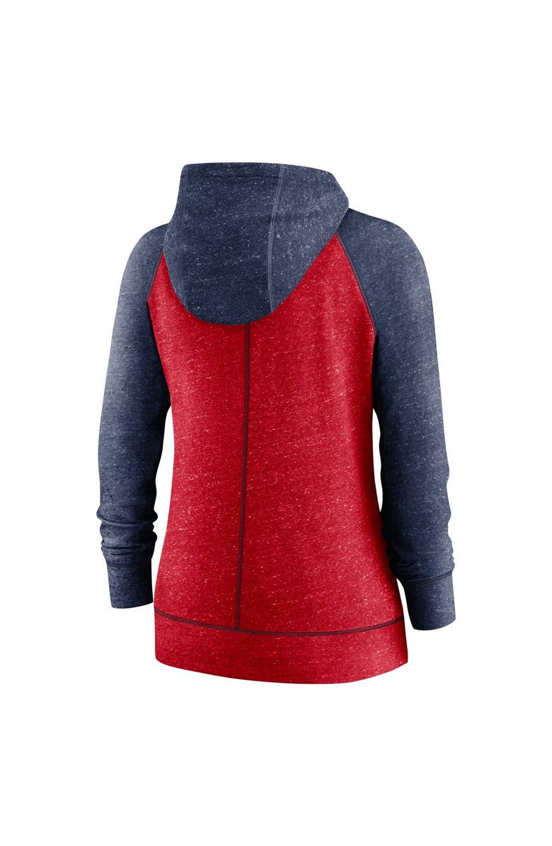 Nike Women's Nike Heather Red/Heather Navy Los Angeles Angels Split Wordmark Gym Vintage Raglan Lightweight Full-Zip Hoodie, Alternate, color, Heather Red