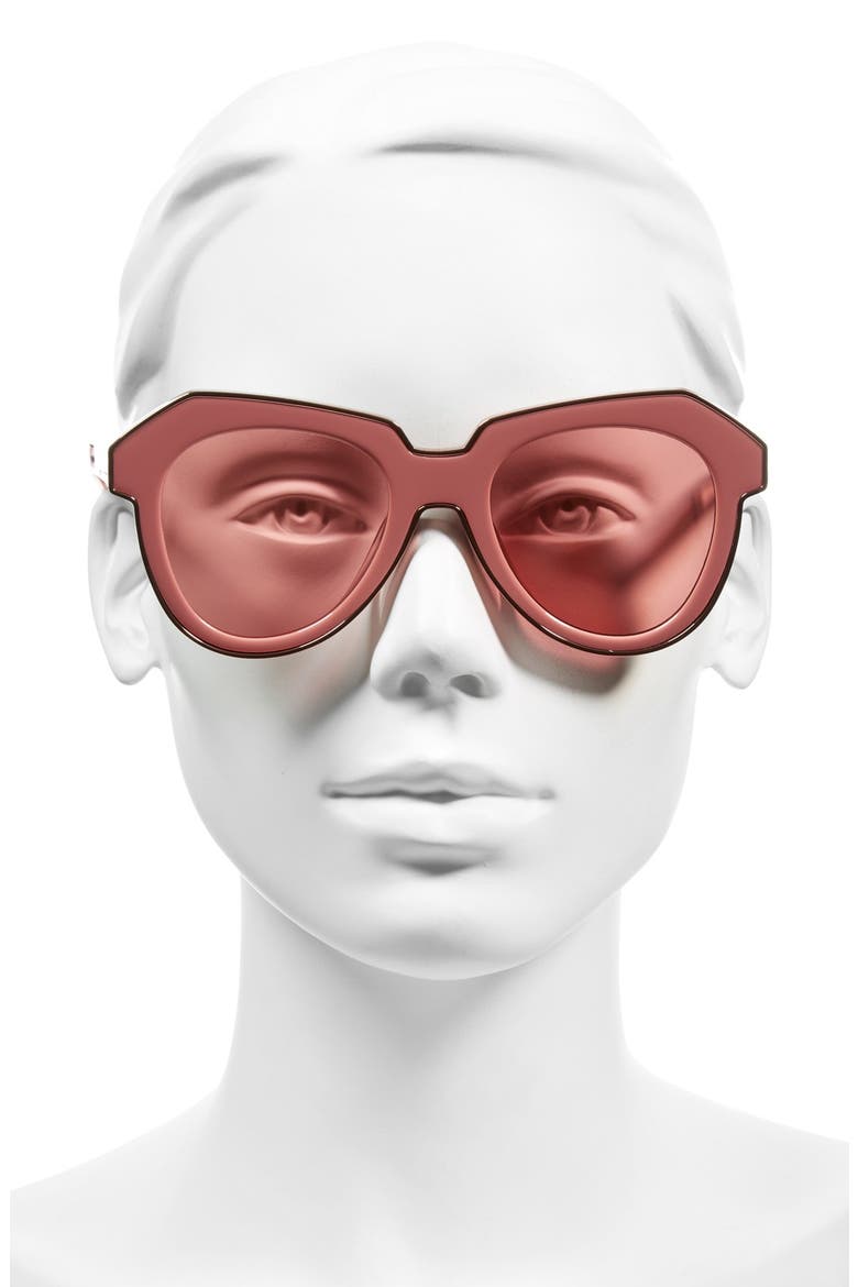 'One Astronaut - Arrowed by Karen' 49mm Sunglasses, Alternate, color, CRYSTAL PINK/ ROSE PINK