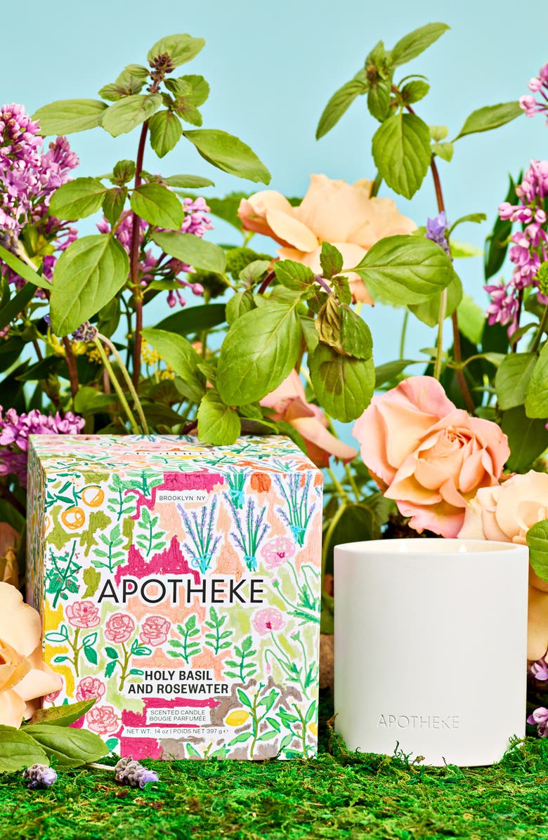 APOTHEKE Holy Basil & Rosewater 2-Wick Concrete Candle, Alternate, color, 