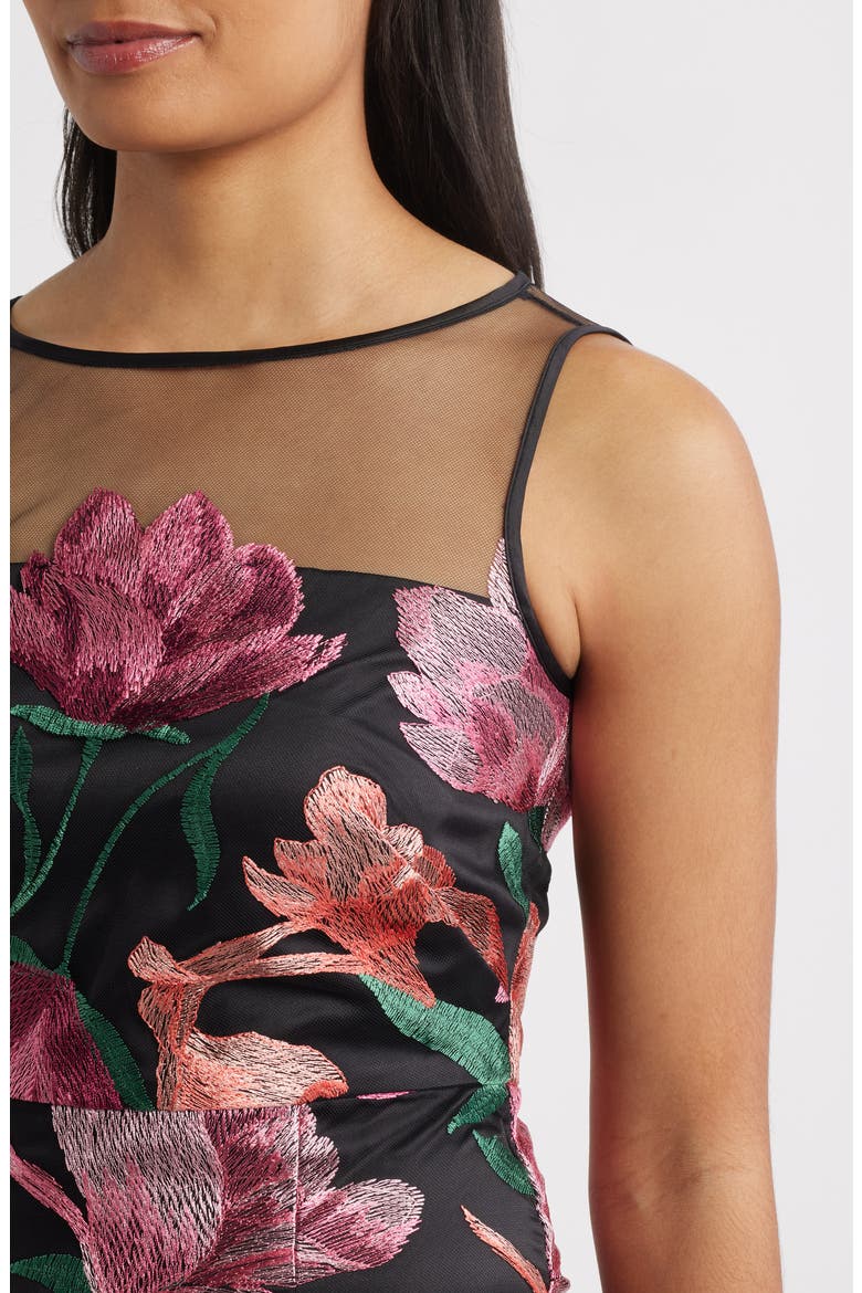 Floral Embroidered Cocktail Dress, Alternate, color, PINK
