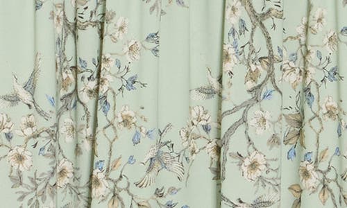 Max Studio Flutter Sleeve Tiered Maxi Dress In Celadon Crane Blssm