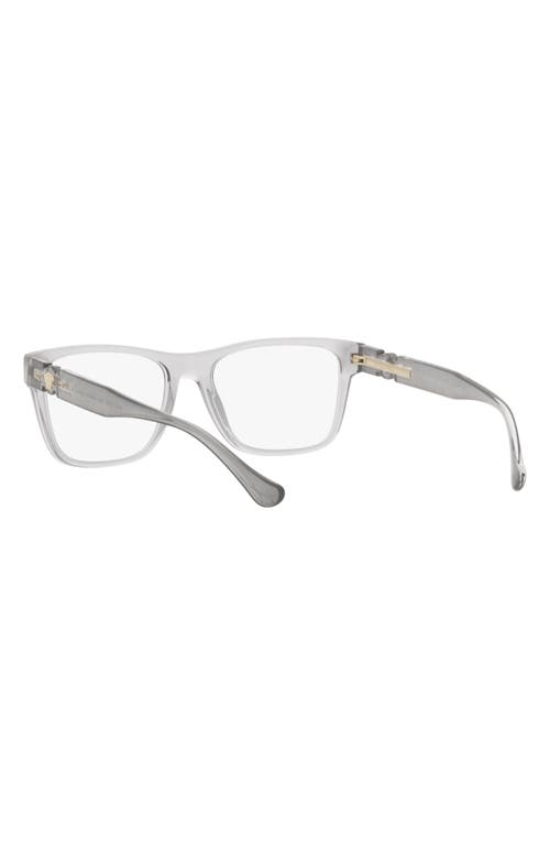 Versace 57mm Rectangular Optical Glasses In Transparent Grey