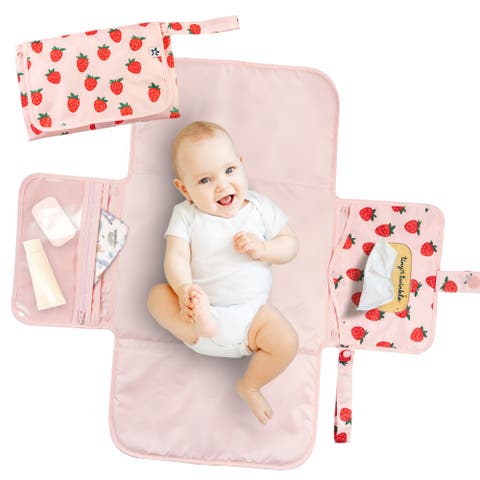 Portable/Foldable Waterproof Diaper Changing Pad with Smart Wipes Pocket