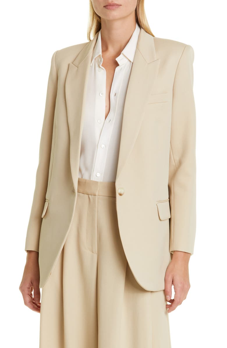 Nili Lotan Diane One-Button Wool Blazer, Main, color,