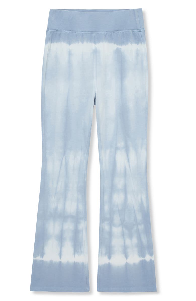 Truce Kids' Tie Dye Flare Leg Cotton Knit Pants, Main, color, Light Blue