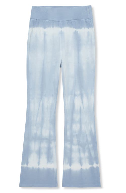Truce Kids' Tie Dye Flare Leg Cotton Knit Pants In Light Blue