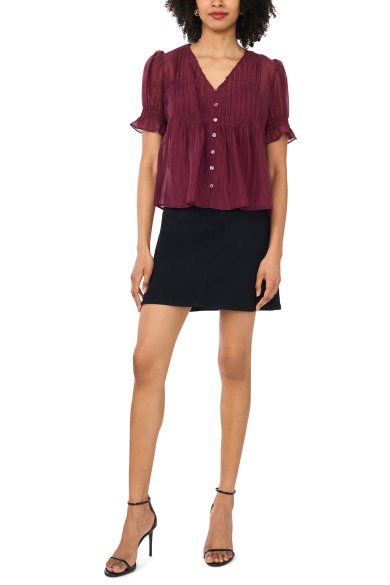 Pintuck Chiffon Top, Alternate, color, VINEYARD PLUM