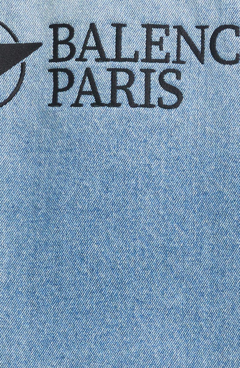 Balenciaga Oversize Logo Denim Jacket, Alternate, color, 