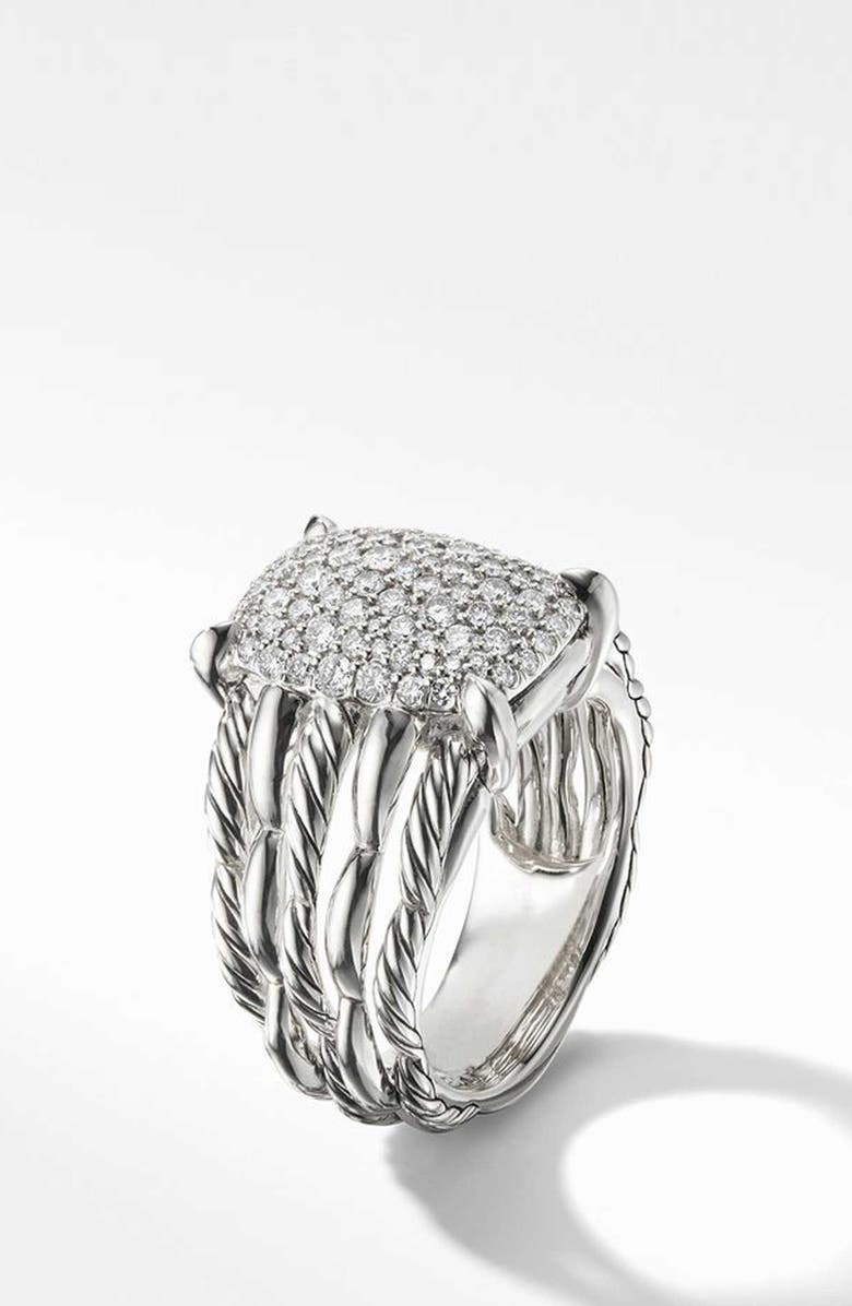 David Yurman Tides Statement Ring with Pavé Diamond Plate, Alternate, color, 