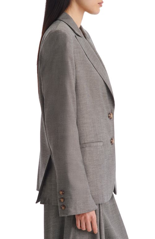 Twp Boyfriend Zipper Twill Wool Blazer In Brown