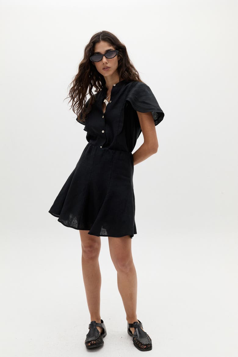 Willow Linen Shirt, Alternate, color, Black