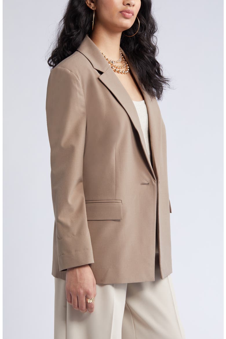 Relaxed Fit Blazer, Alternate, color, BROWN CARIBOU