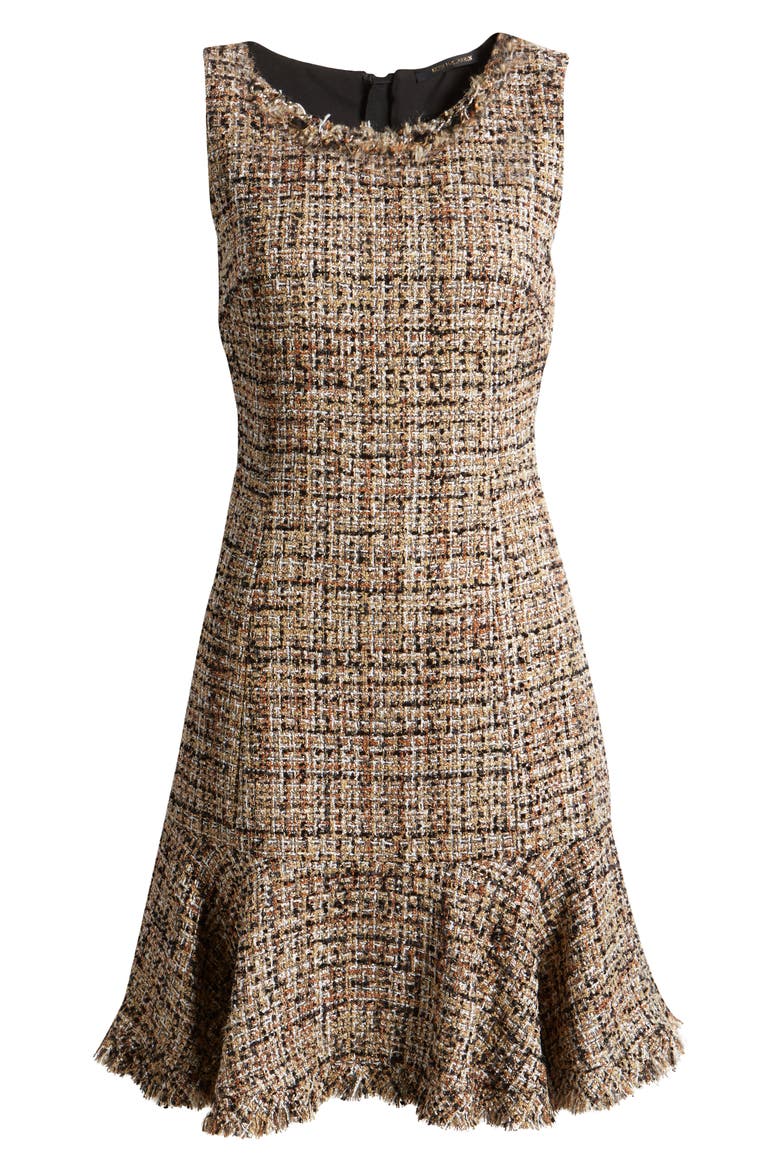 Reilly Tweed Sheath Dress, Alternate, color, GOLDEN BROWN