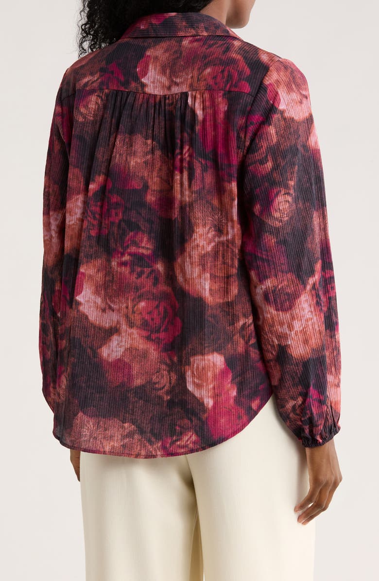 DR2 by Daniel Rainn Textured Split Neck Top, Alternate, color, Wine