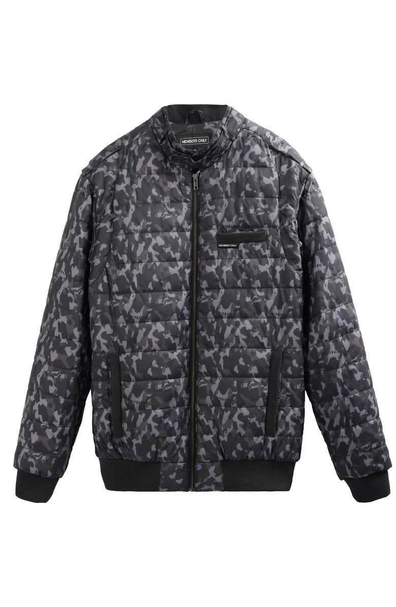 Members Only SoHo Quilted Jacket, Alternate, color, Black Camo