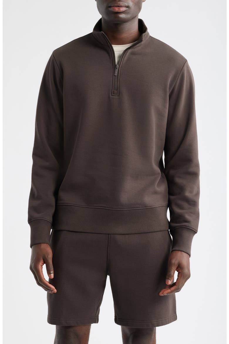 Vital Fleece Quarter Zip Pullover, Main, color, BROWN MULCH