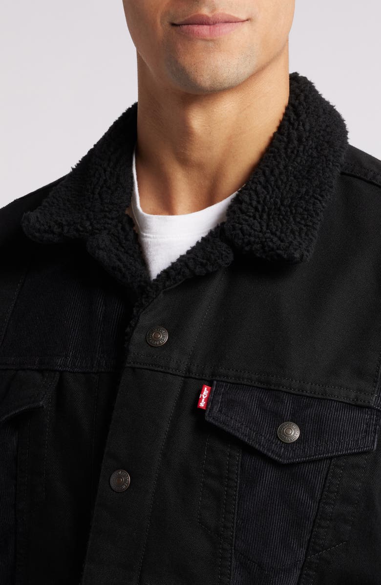 Levi's<sup>®</sup> Type 3 Corduroy High Pile Fleece Lined Trucker Jacket, Alternate, color,