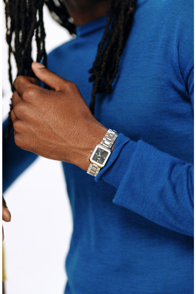 Arc Single Essential Lab Created Diamond Bracelet Watch, 23mm, Alternate, color, STAINLESS STEEL