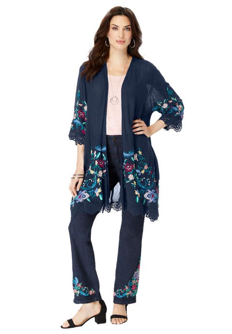 Floral Embroidered Wrap (plus)