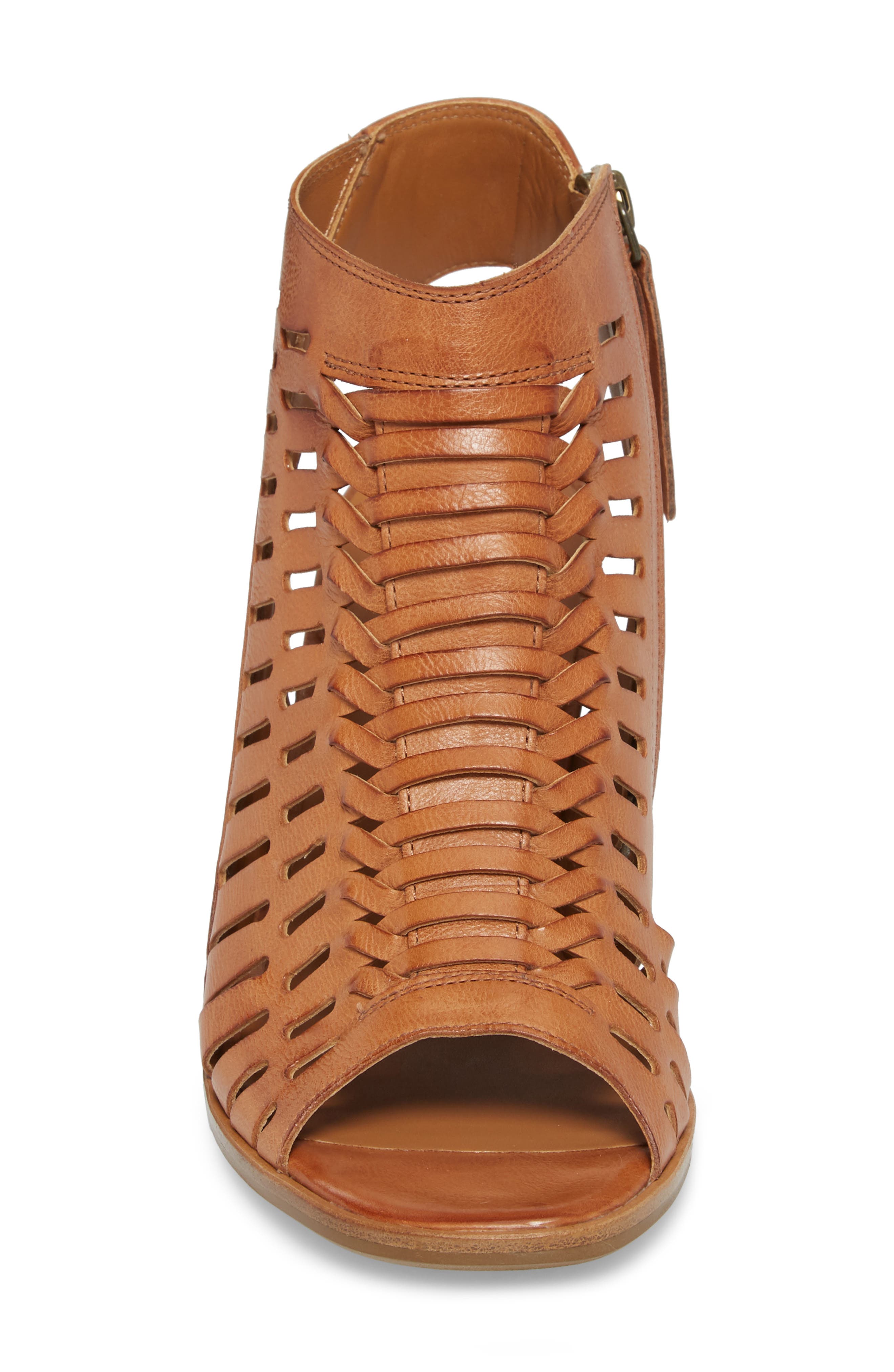 Rosa Woven Peep Toe Sandal, Alternate, color, CUOIO LEATHER