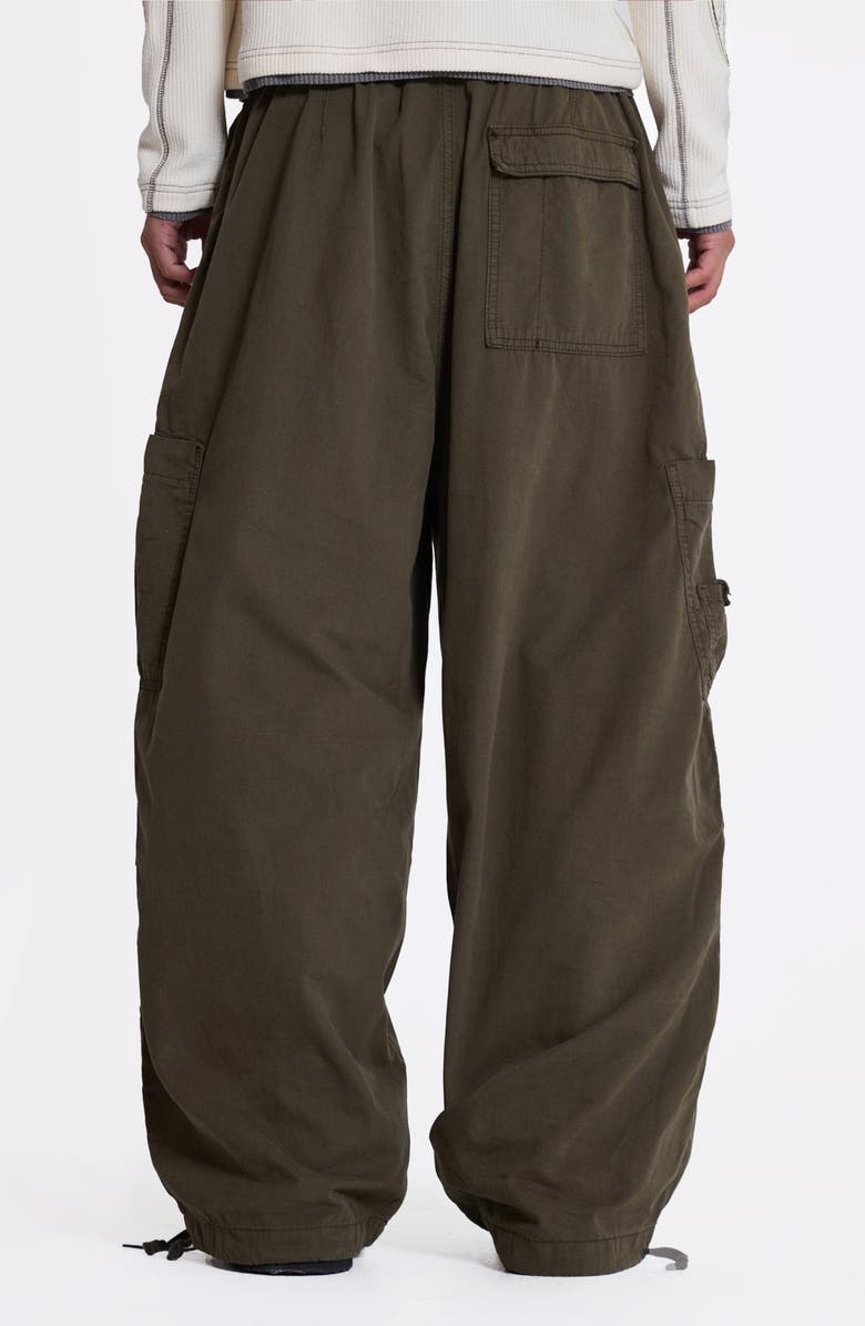 JADED LONDON Cotton Cargo Parachute Pants, Alternate, color, Khaki
