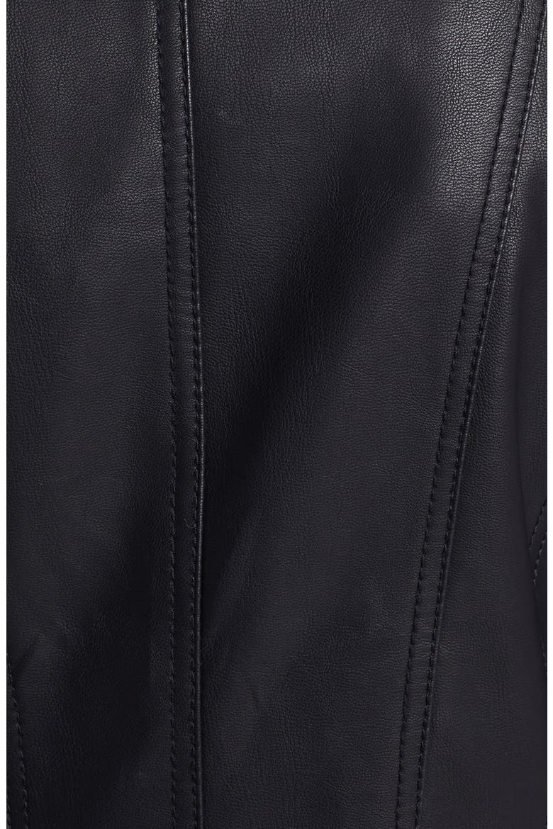 Faux Leather & Wool Blend Moto Jacket, Alternate, color, BLACK